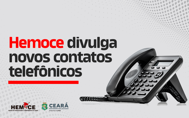Hemoce divulga novos contatos telefônicos